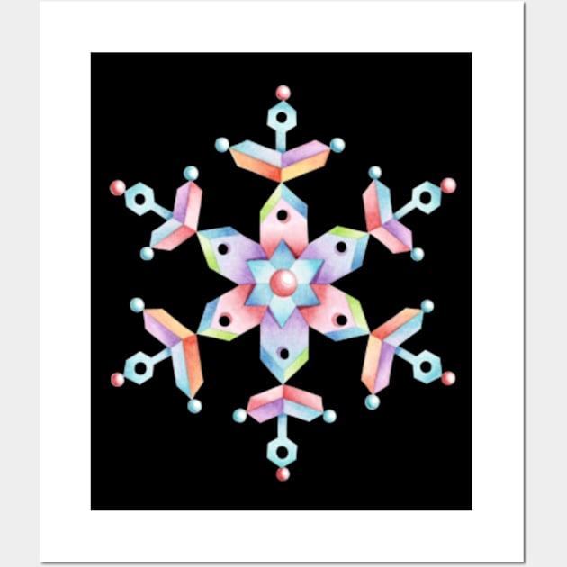 Festive Folkloric Snowflakes Wall Art by PatriciaSheaArt